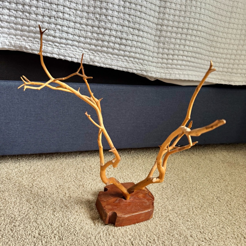 Vintage Sand blasted Natural Wood Sculpture Art Piece